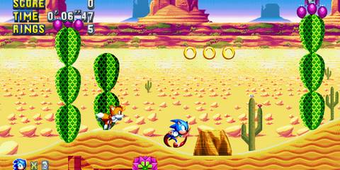 A desert level in Sonic Mania