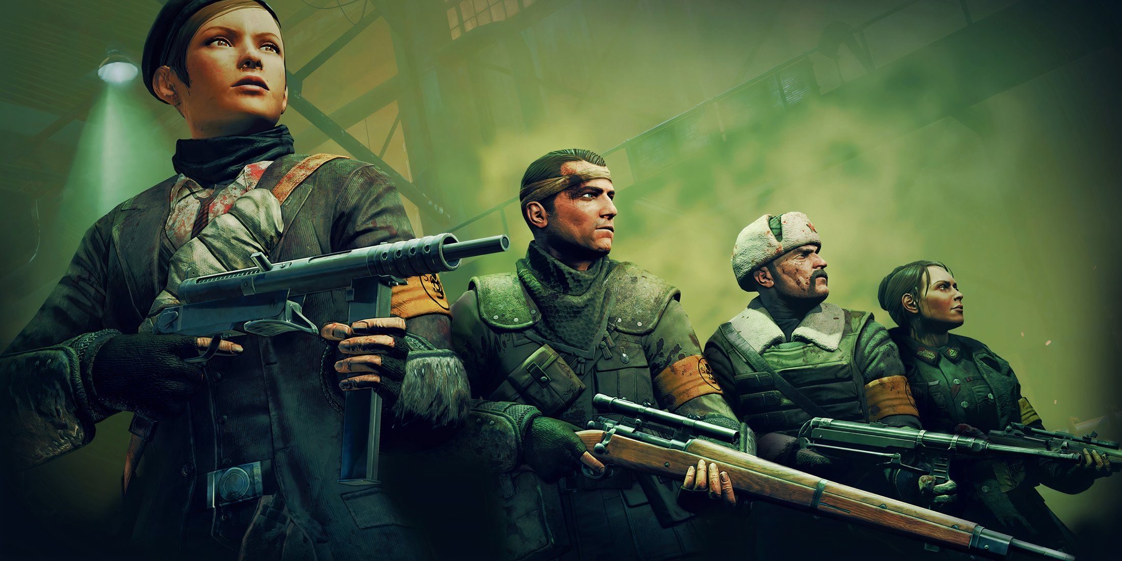 A four-player party in Zombie Army Trilogy