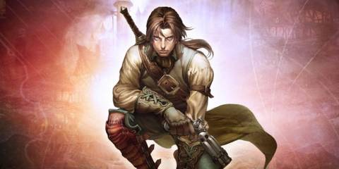 A Key Frame From Fable 2 Showing The Game's Protagonist Kneeling By A Reflective Pool