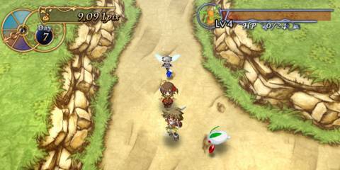 A Key Frame  From Recettear An Item Shop's Tale Showing The Player & Other Characters Walking Through Town