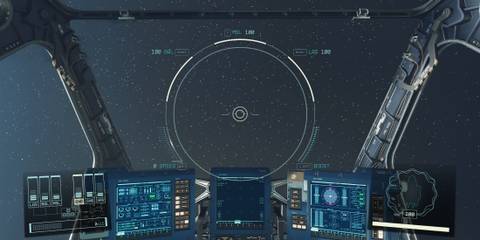 A Key Frame From Starfield Showing A First-Person Perspective Of The Player Readying Their Ship For Combat