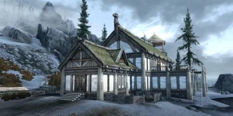 A picture of a house in Hearthfire DLC for Skyrim