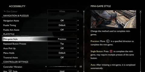 accessibility menu from God Of War Ragnarok (2)