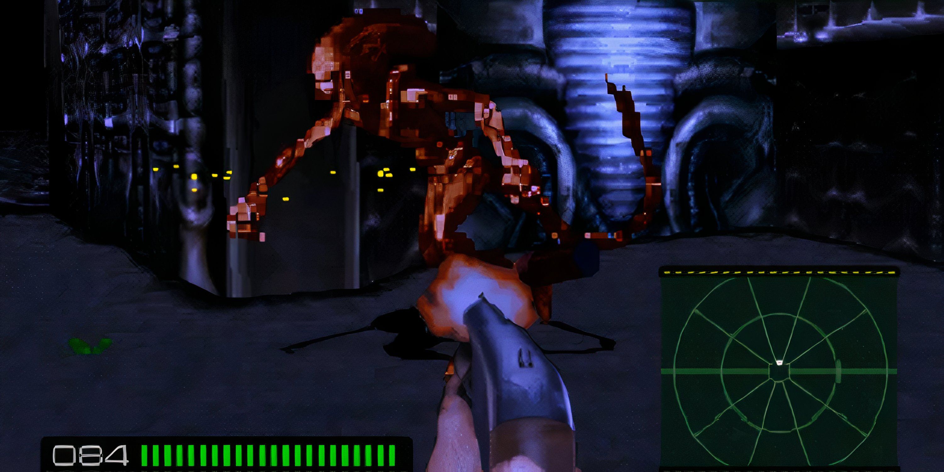 Ripley shooting a Xenomorph with a shotgun in Alien Trilogy