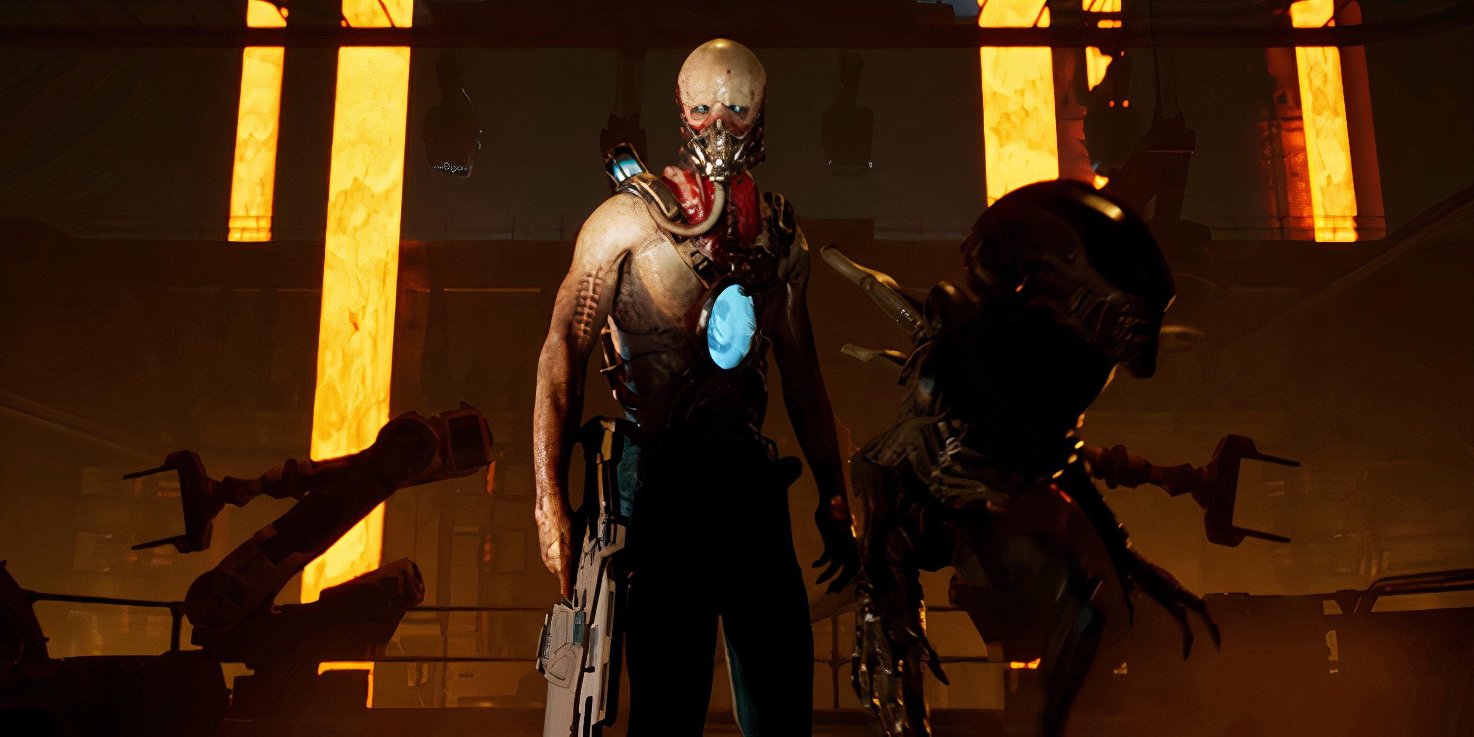 A hive Guardian leading Xenomorphs in Aliens: Dark Descent