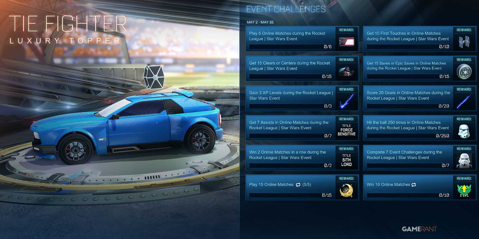 All Rocket League x Star Wars Event Rewards