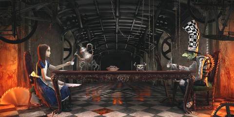 Alice takes tea with the mad hatter in american mcgees alice