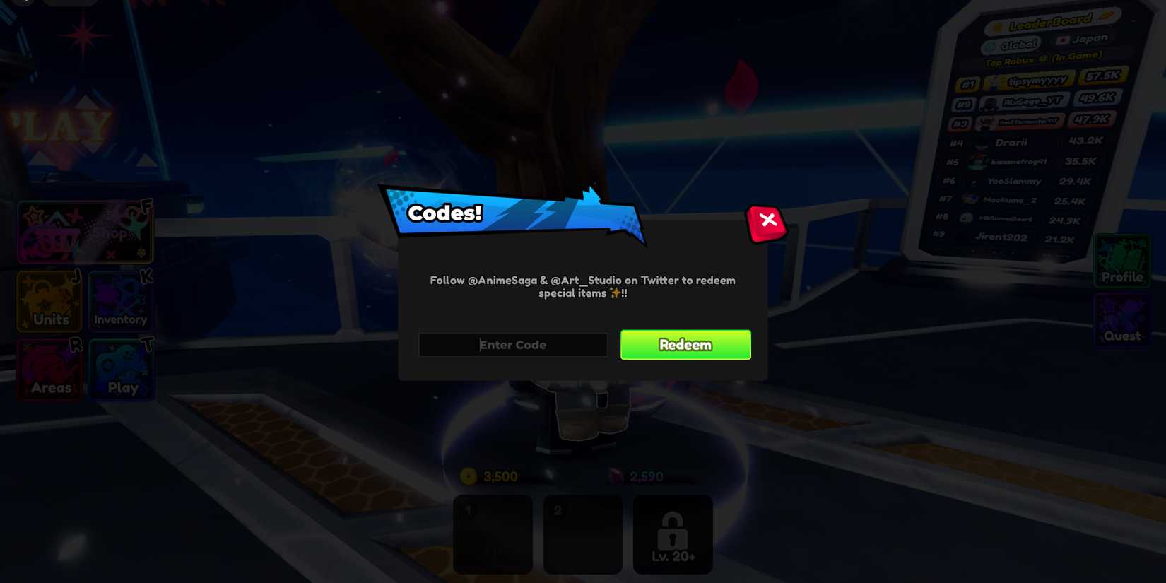 Roblox Anime Saga Codes