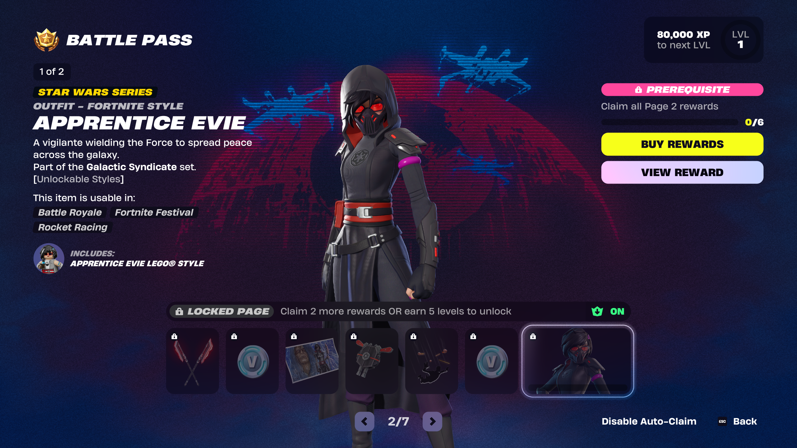 Apprentice Evie (Sith) in Fortnite