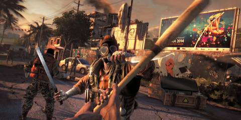 Attacking an enemy with a bat in Dying Light