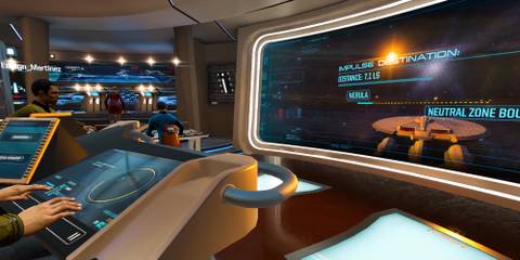 onboard the bridge of the uss enterprise with battle unfolding