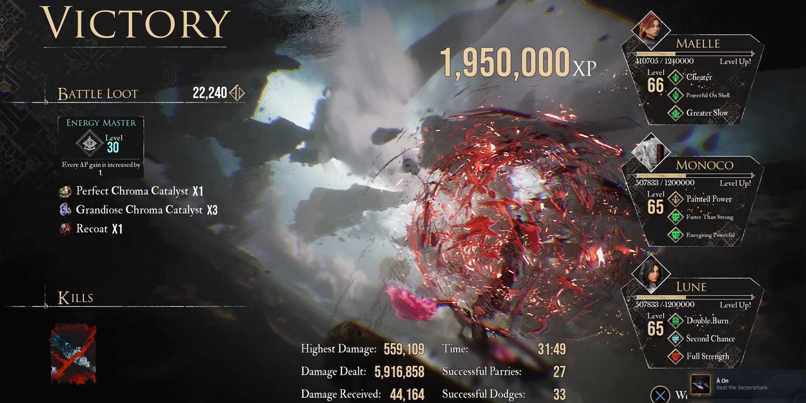 beating Serpenphare in Clair Obscur Expedition 33