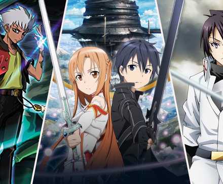 best isekai anime 50 episodes sword art online, kiba, reincarnated as a slime