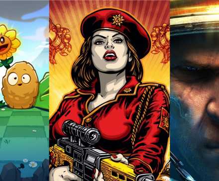 Feature image depicting Plants vs Zombies, Red Alert 3, and Starcraft 2