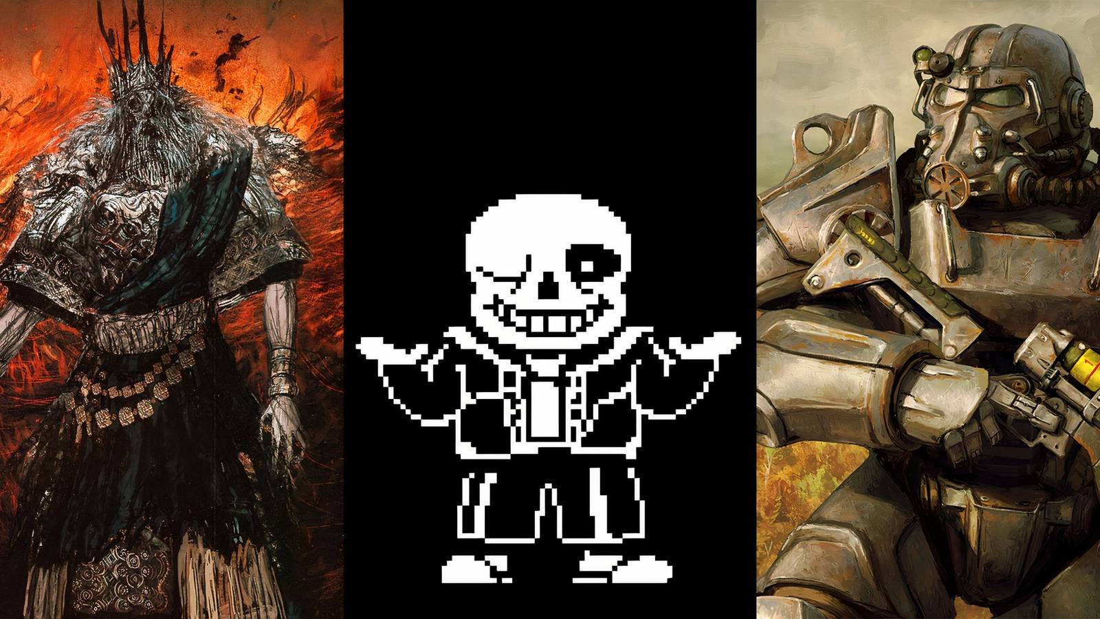Feature image depicting Gwyn, Sans, and a Brotherhood of Steel soldier