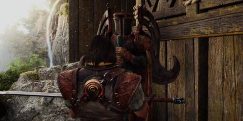 Blades of Fire  - Aran presenting a claymore to the Greatsword Seneschal