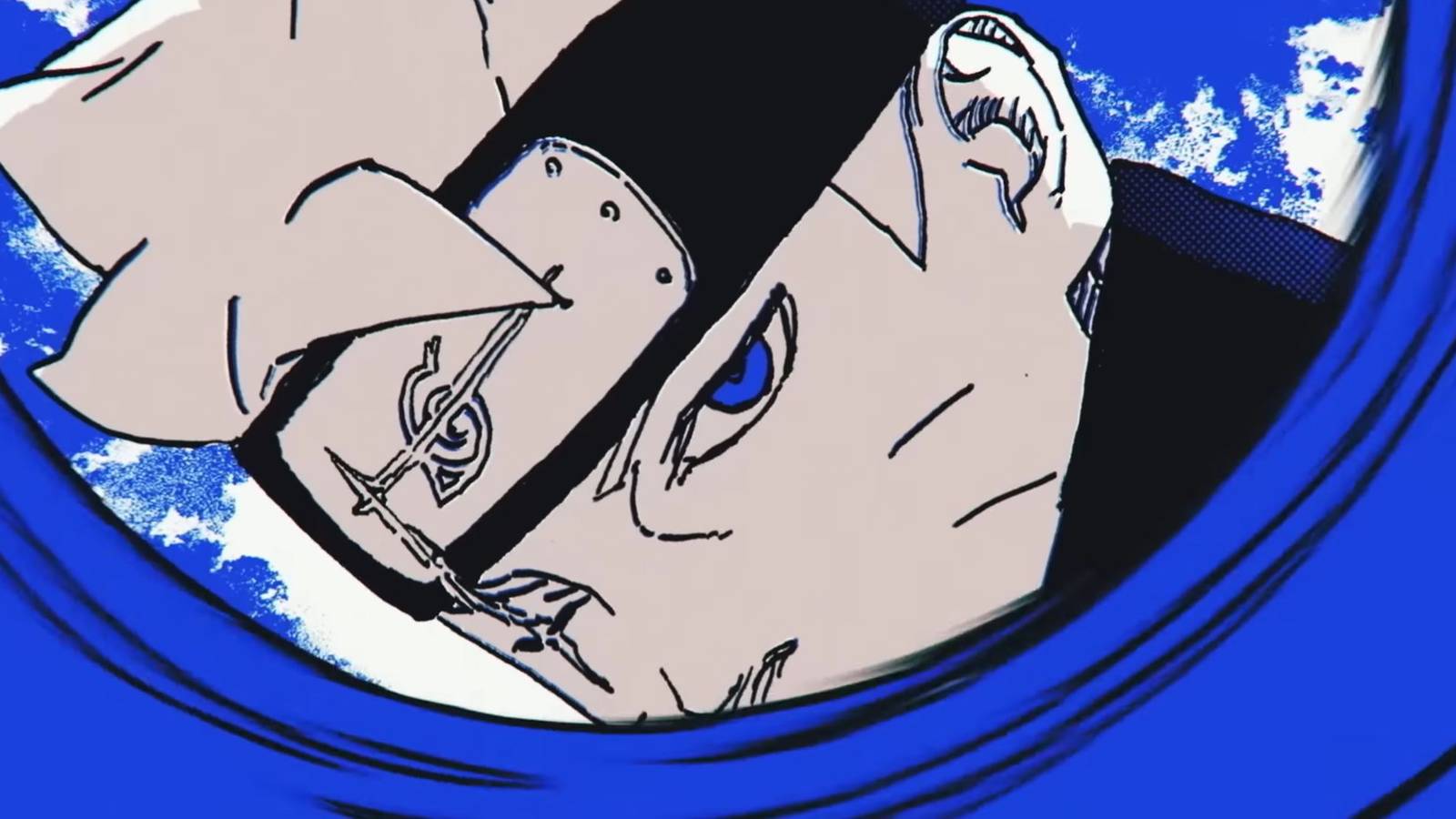 picture: boruto with his scar in two blue vortex.