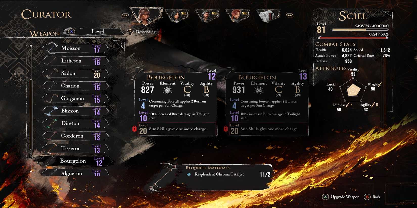 Bourgelon weapon in Clair Obscur Expedition 33