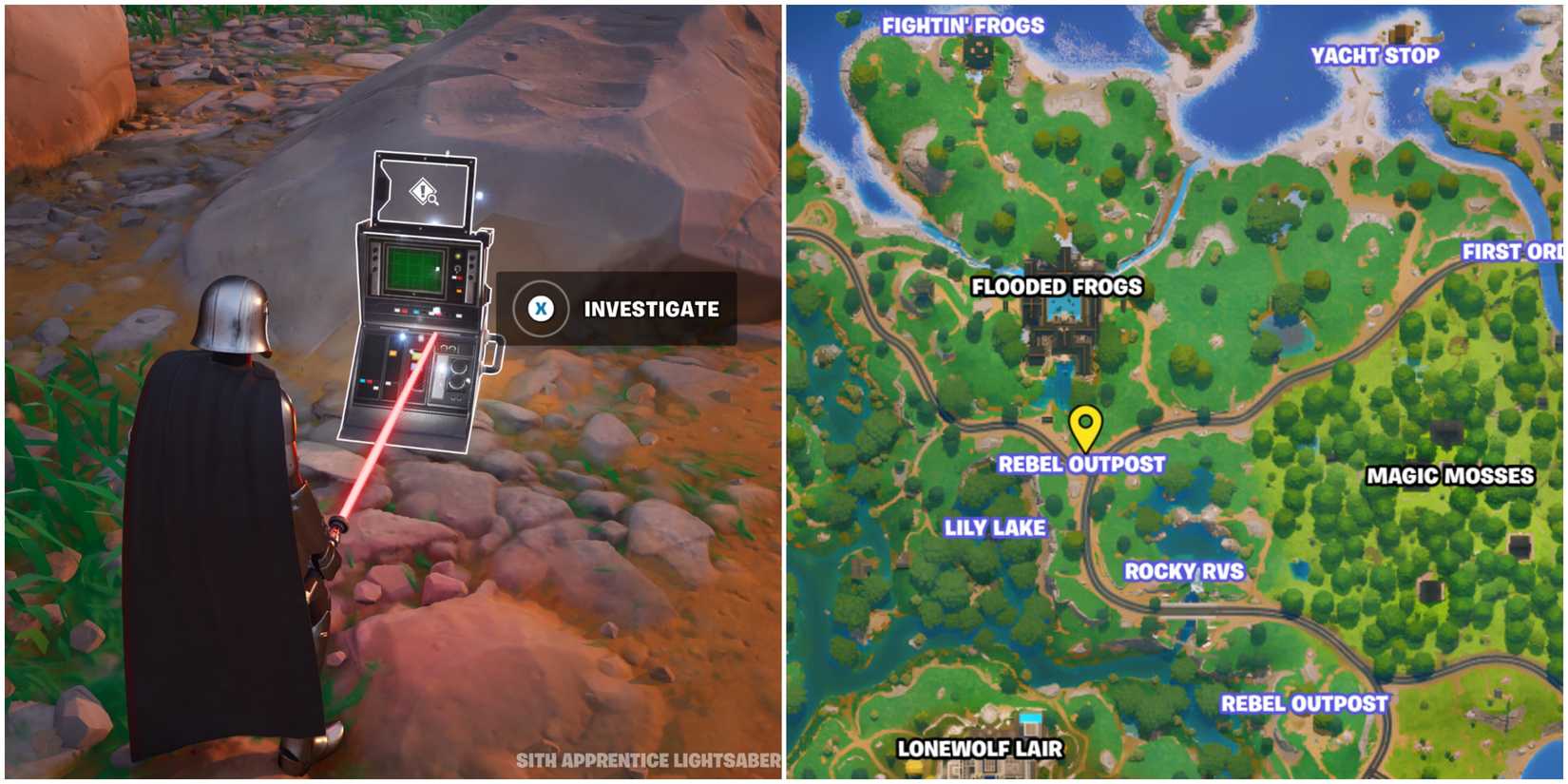 broken tie fighter location fortnite