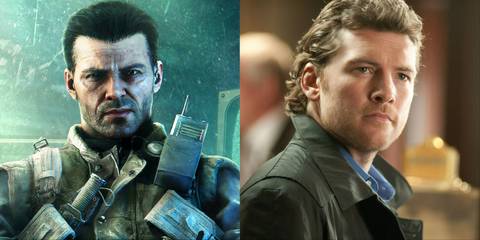 Split image of Alex Mason from Call Of Duty: Black Ops and Sam Worthington