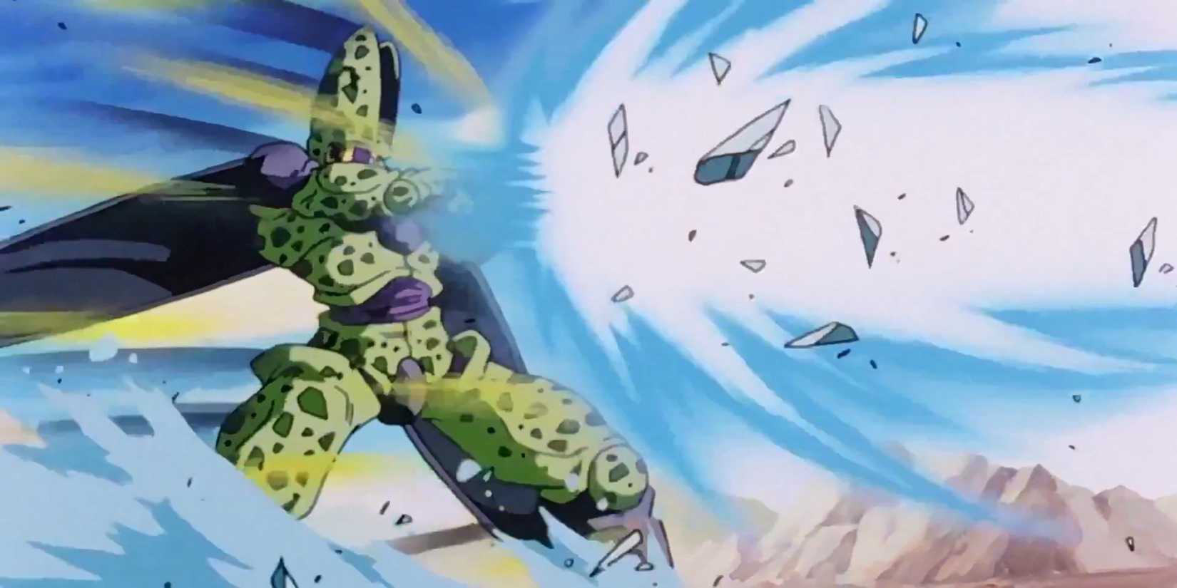 Cell using Kamehameha wave in Dragon Ball
