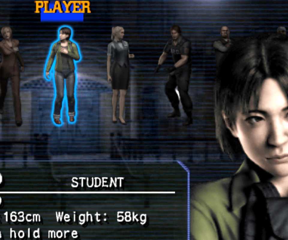 Pilih karakter di Resident Evil Outbreak