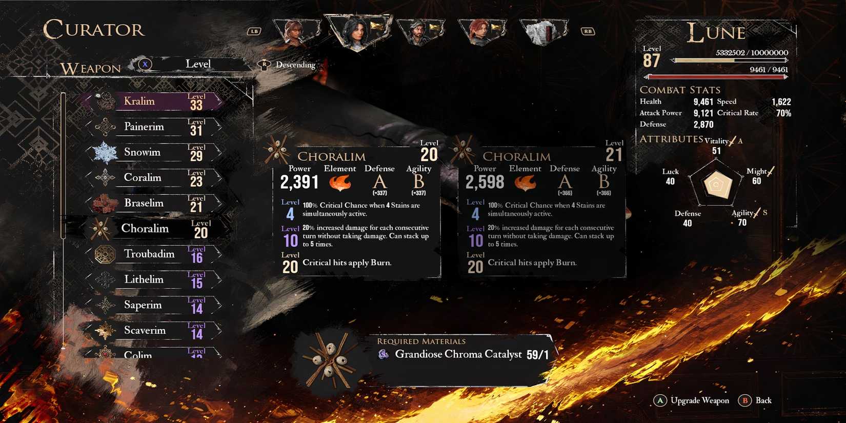 Choralim weapon in Clair Obscur Expedition 33