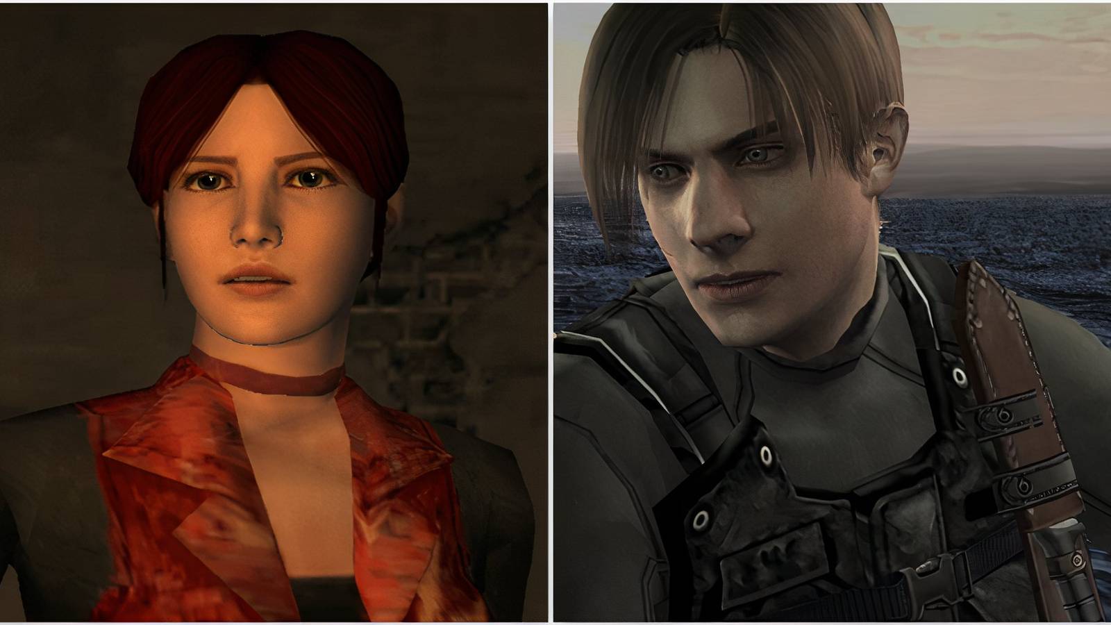 Clair in Resident Evil Code Veronica and Leon in Resident Evil 4