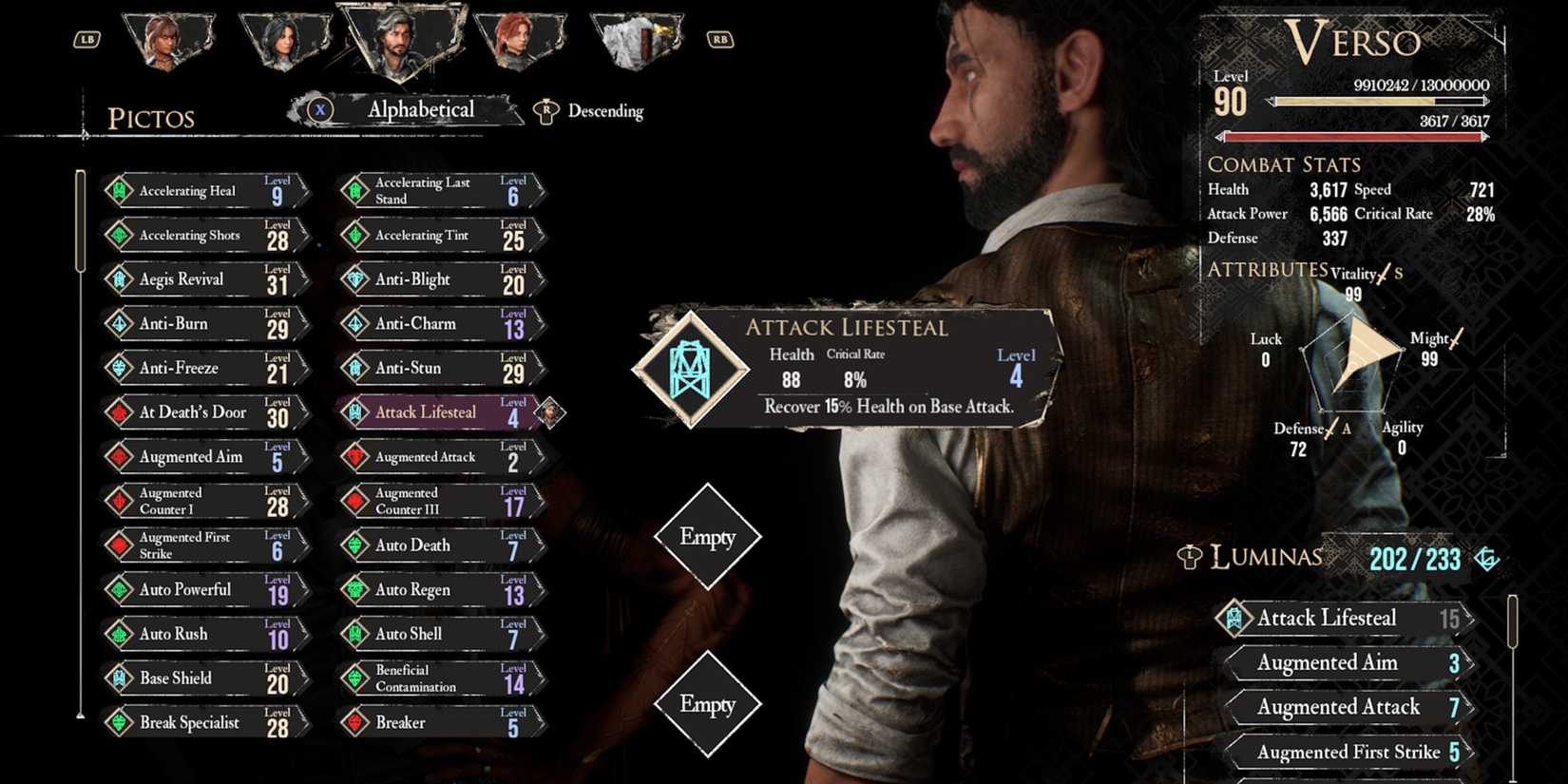 Clair Obscur Expedition 33 Attack Lifesteal Pictos