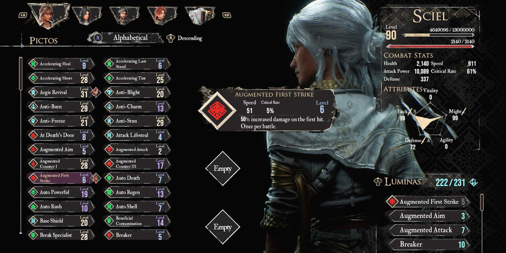 Clair Obscur Expedition 33 Augmented First Strike Picto