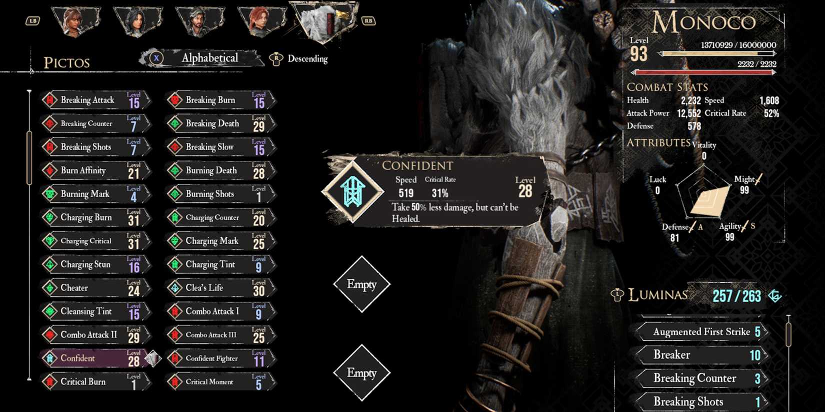 Clair Obscur Expedition 33 Confident Pictos