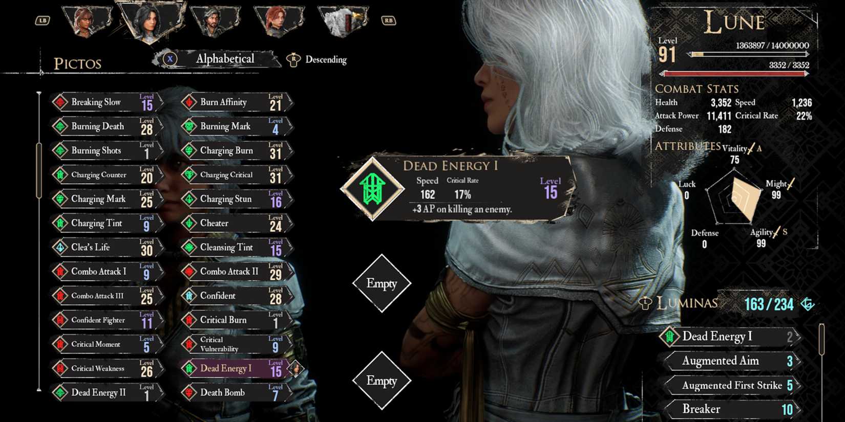 Clair Obscur Expedition 33 Dead Energy Pictos