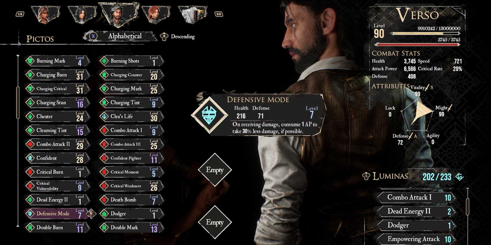 Clair Obscur Expedition 33 Defensive Mode Pictos