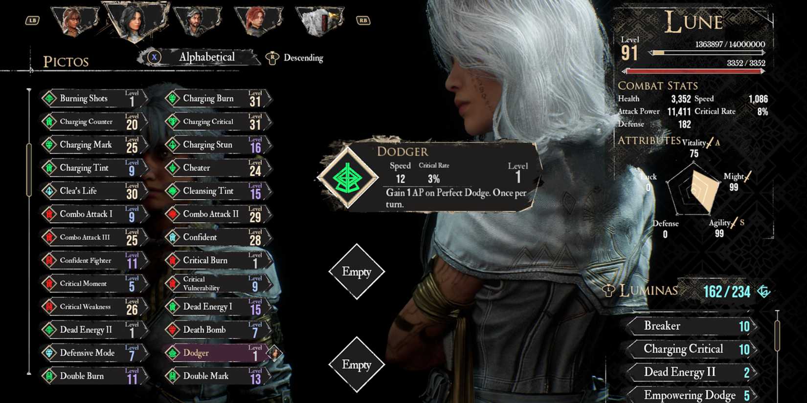 Clair Obscur Expedition 33 Dodger Pictos