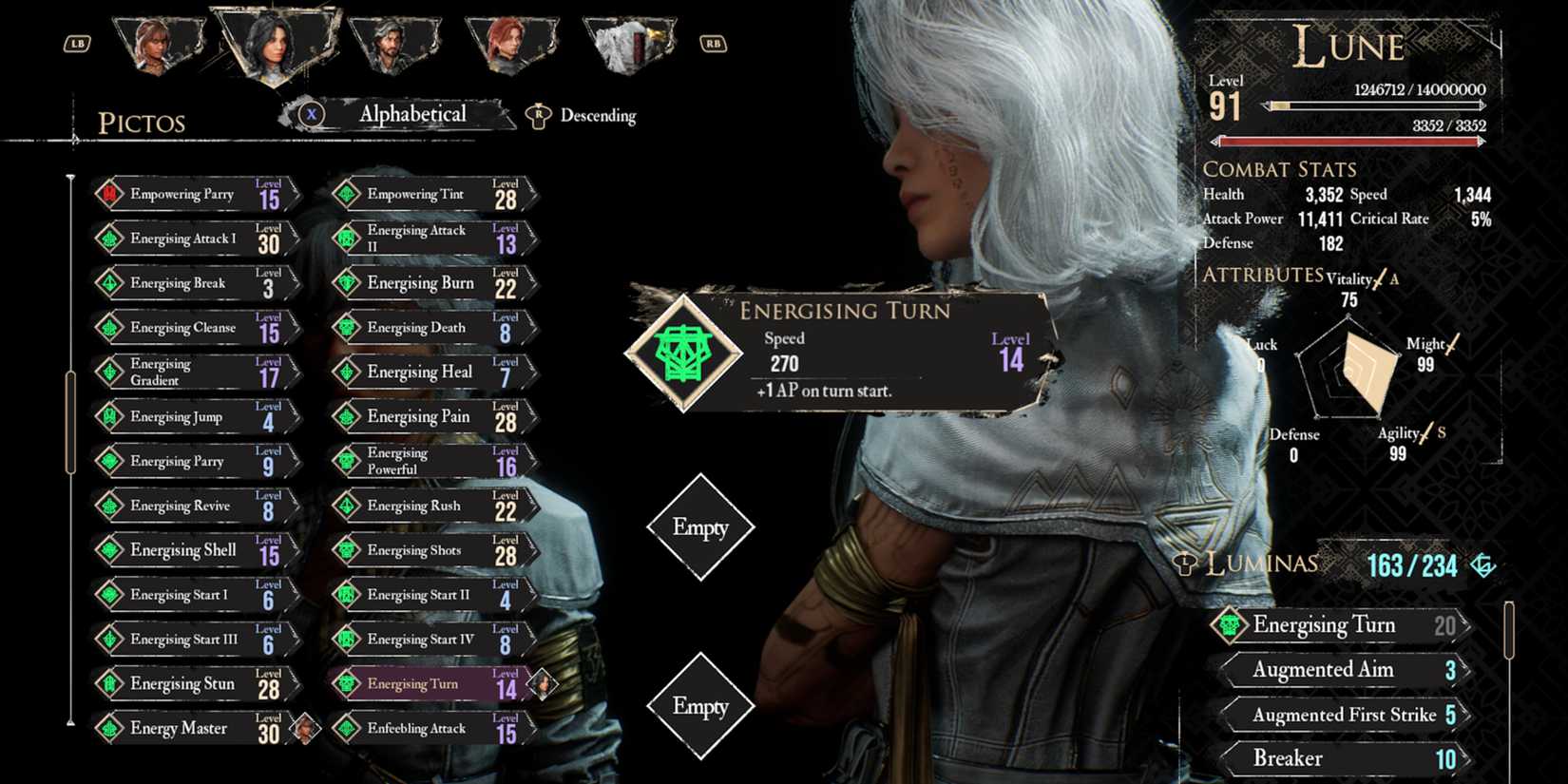 Clair Obscur Expedition 33 Energising Turn Pictos