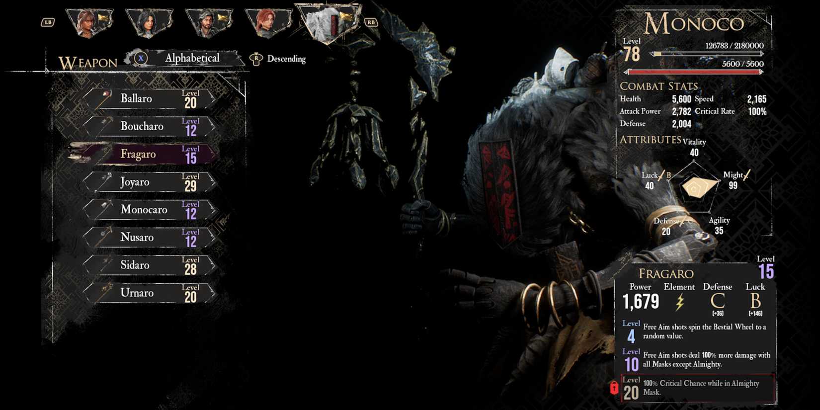 Clair Obscur Expedition 33 Fragaro Monoco Weapon