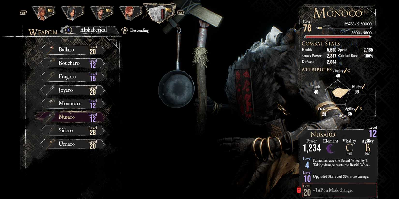 Clair Obscur Expedition 33 Nusaro Monoco Weapon