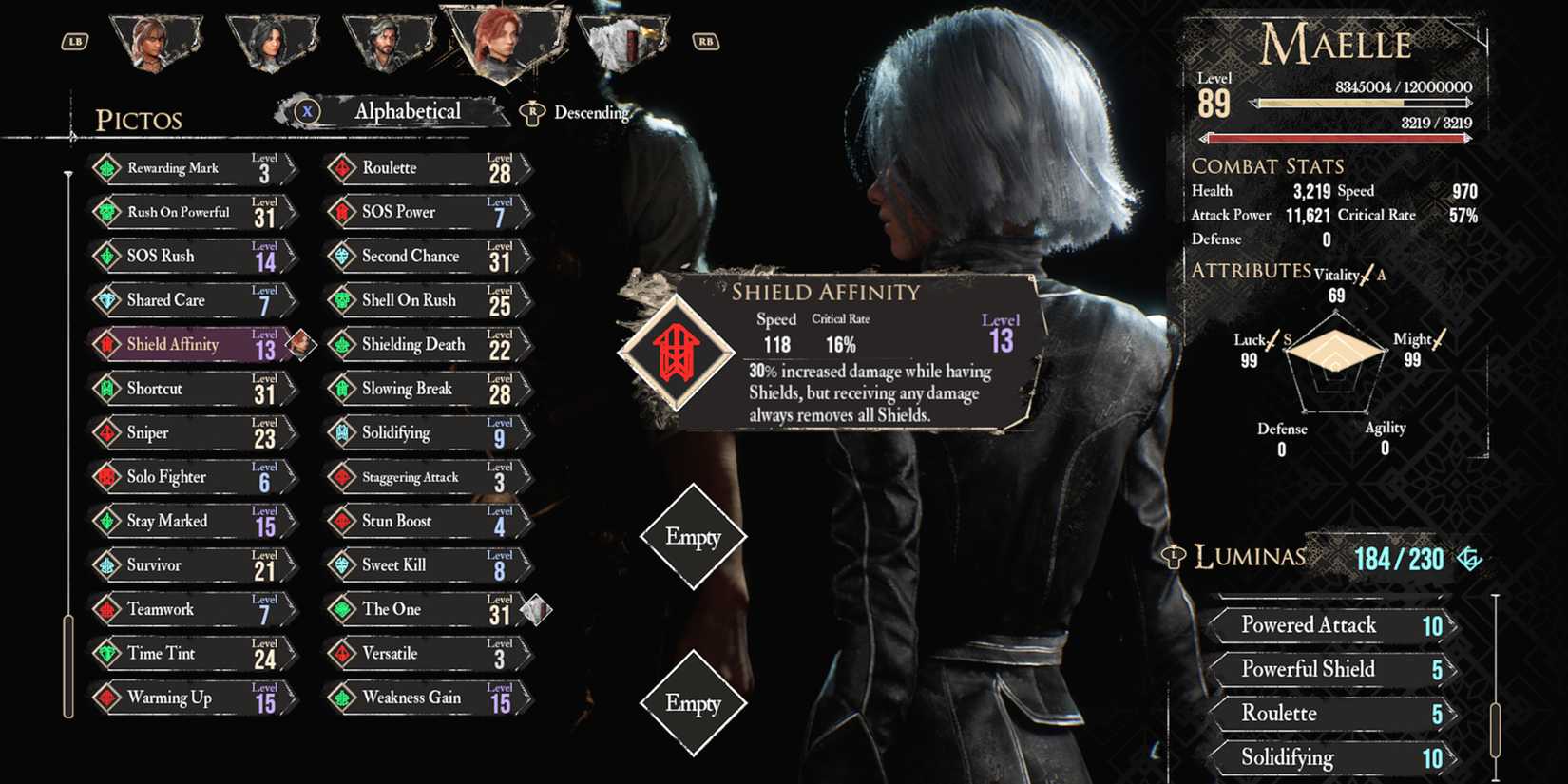 Clair Obscur Expedition 33 Shield Affinity Picto