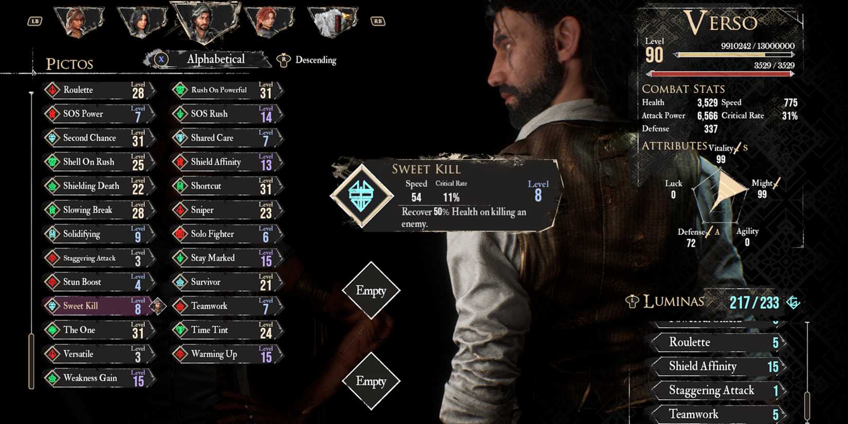 Clair Obscur Expedition 33 Sweet Kill Pictos