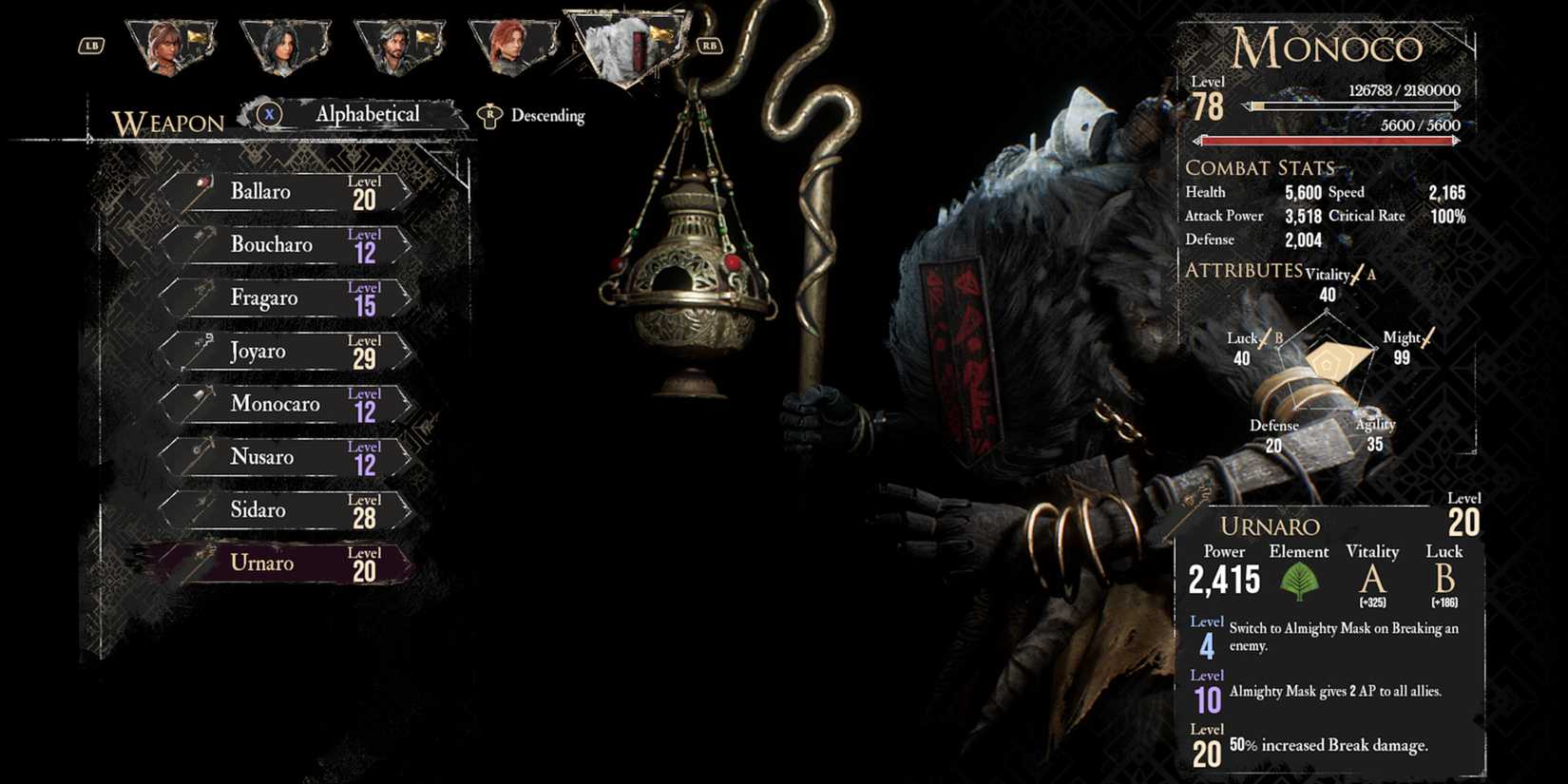 Clair Obscur Expedition 33 Urnaro Monoco Weapon