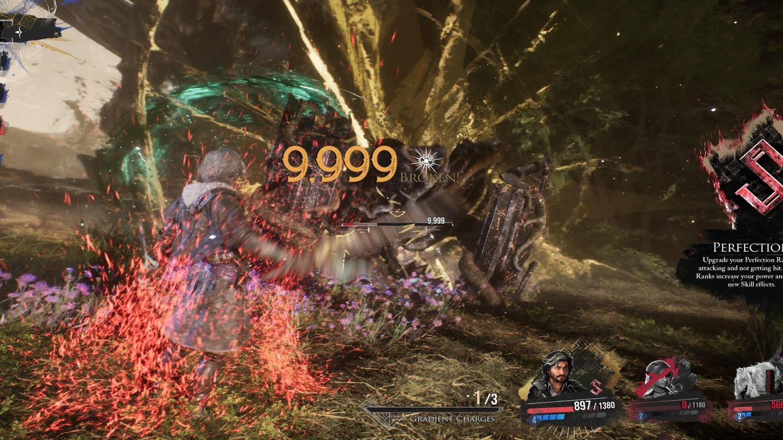 The Player Breaking An Enemy In Combat 