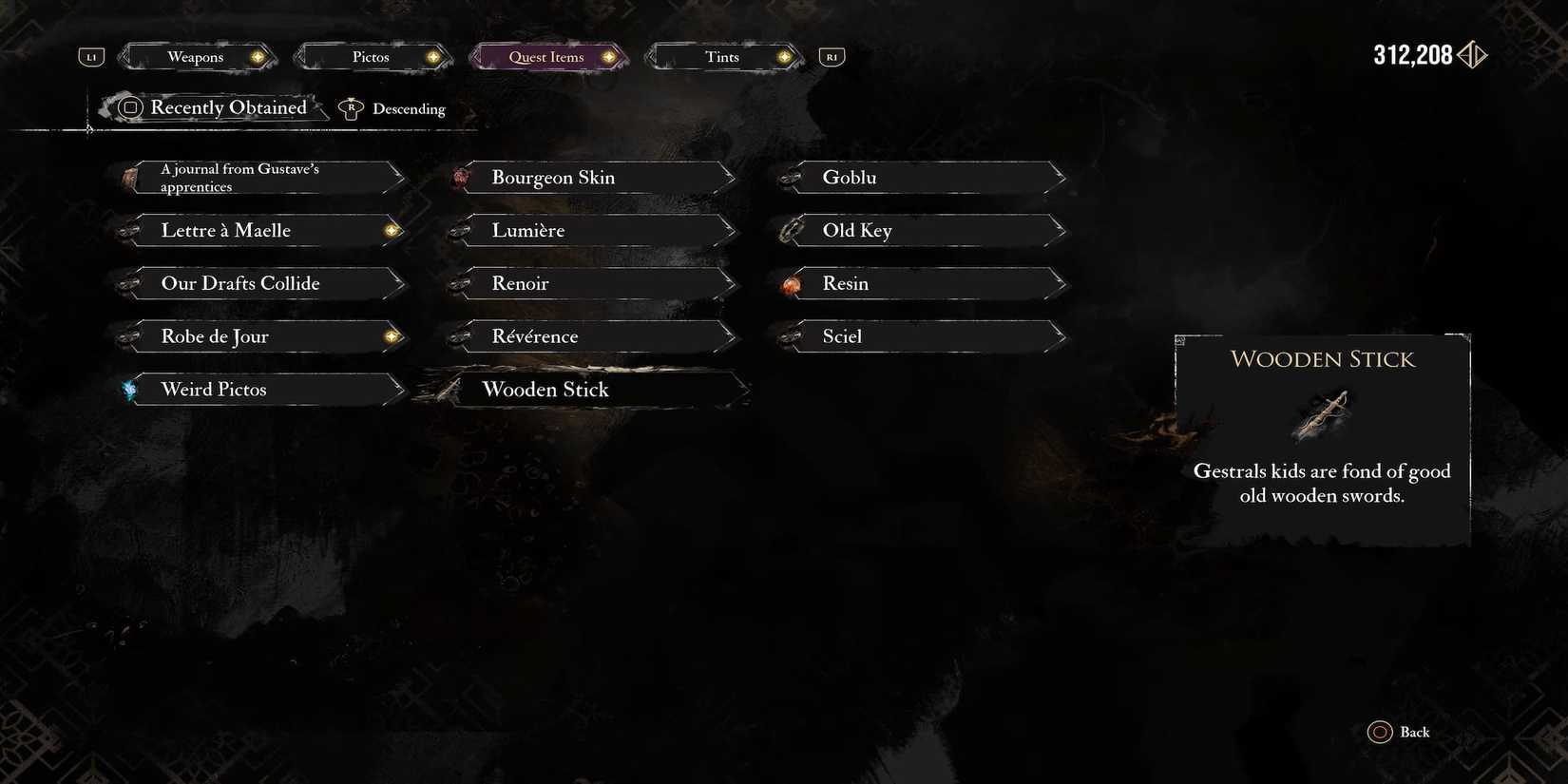 The Wooden Stick In The Player's Inventory 