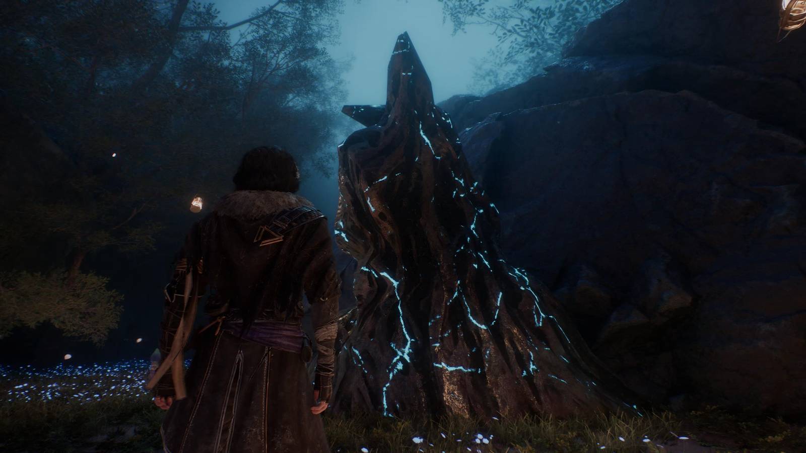 The Player Standing Near A Blue Rock 