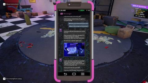 Client chat in Cash Cleaner Simulator