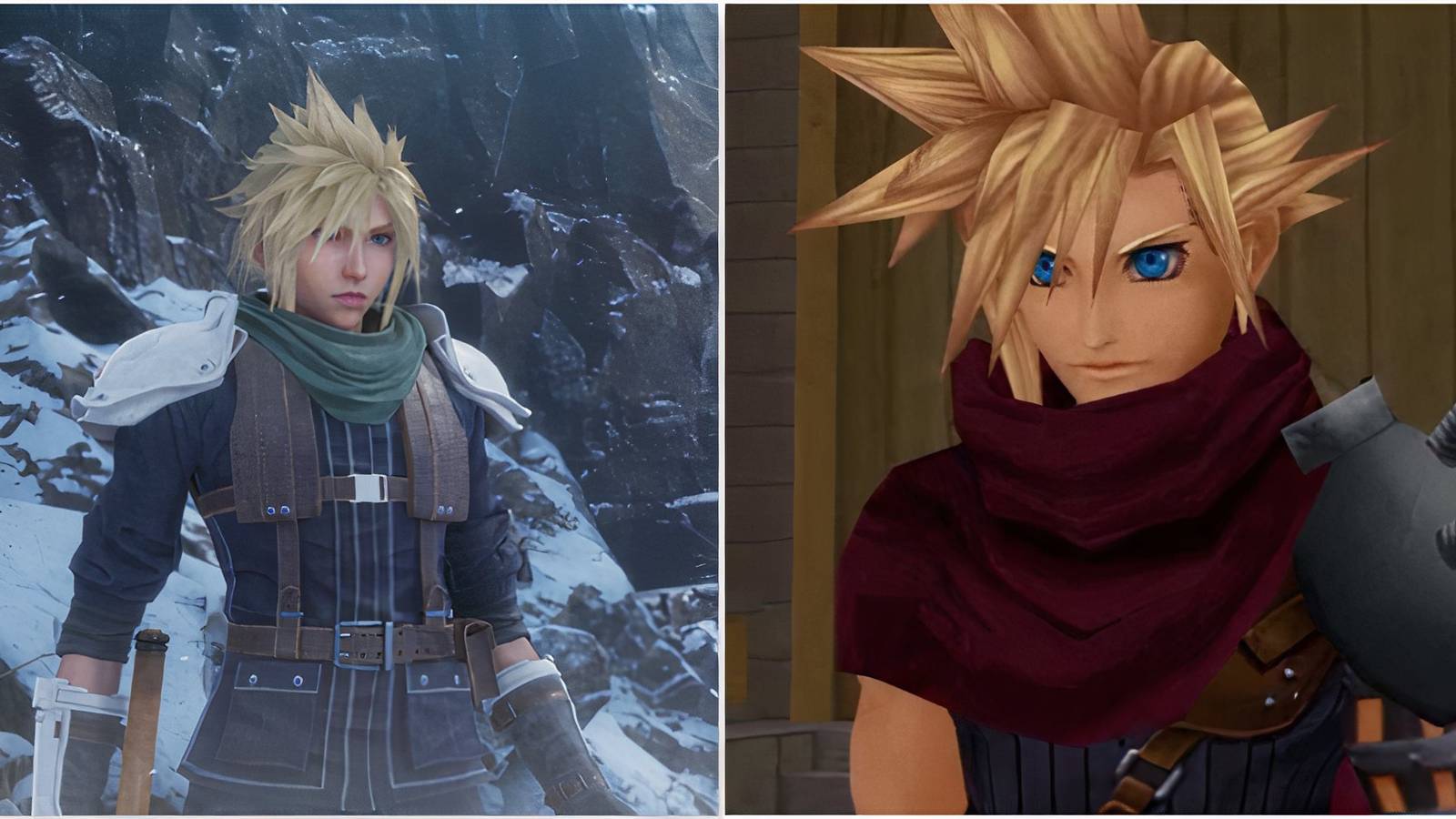 Cloud in Crisis Core and Kingdom Hearts
