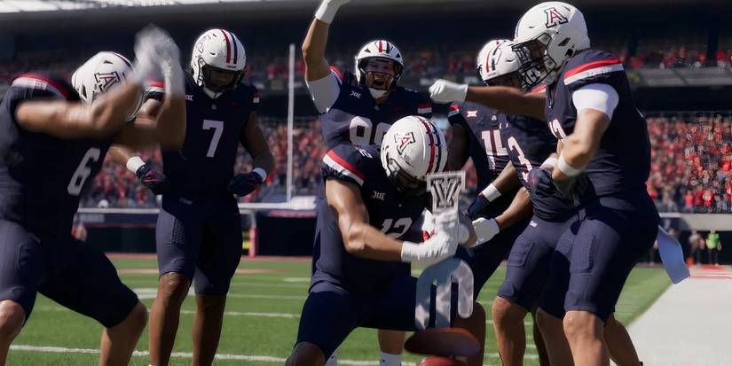 College Football 26 trophy celebration