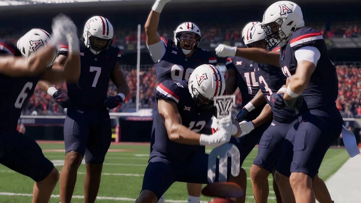 College Football 26 trophy celebration