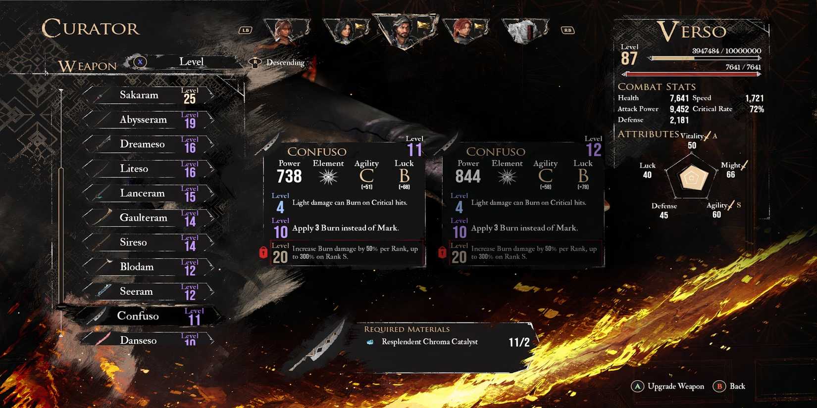 Confuso weapon in Clair Obscur Expedition 33