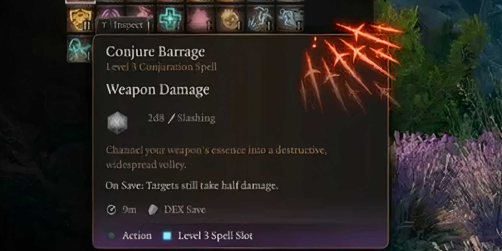 Conjure Barrage baldur's gate 3