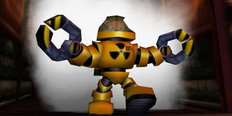 Conker in his mech suit at the end of the game - Conker's Bad Fur Day